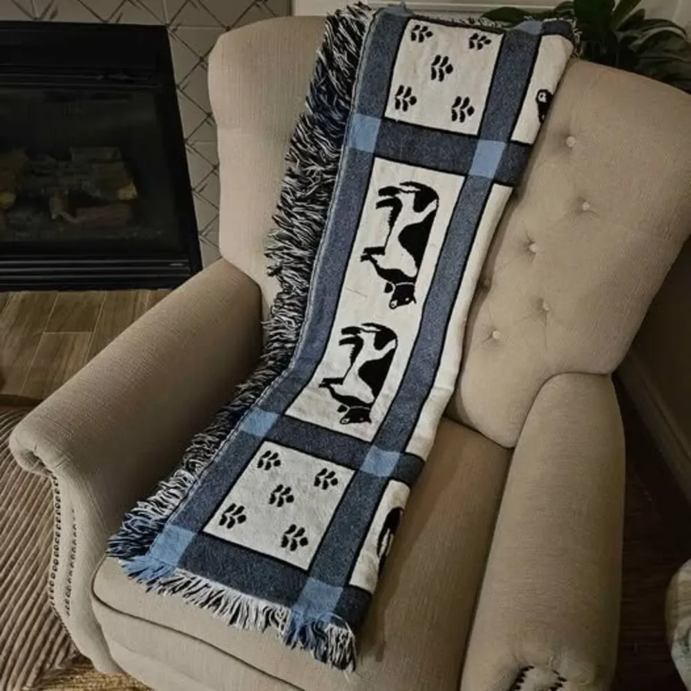 Cow print throw blanket